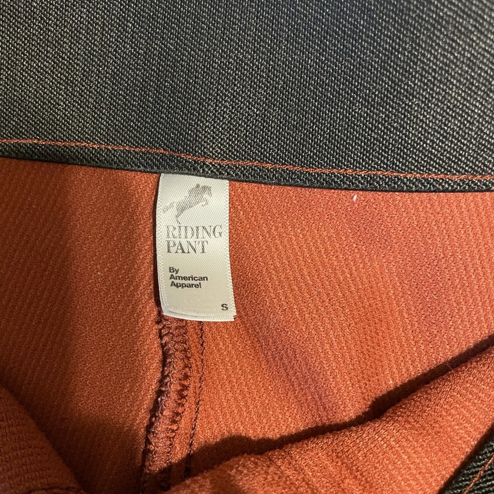 American apparel riding pants color:rust